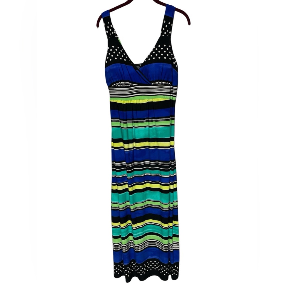 FRESH OF LA (1X) MULTI COLORED/PATTERNED MAXI DRESS‎ WITH EMPIRE WAIST NWOT